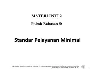 standar pelayanan minimal