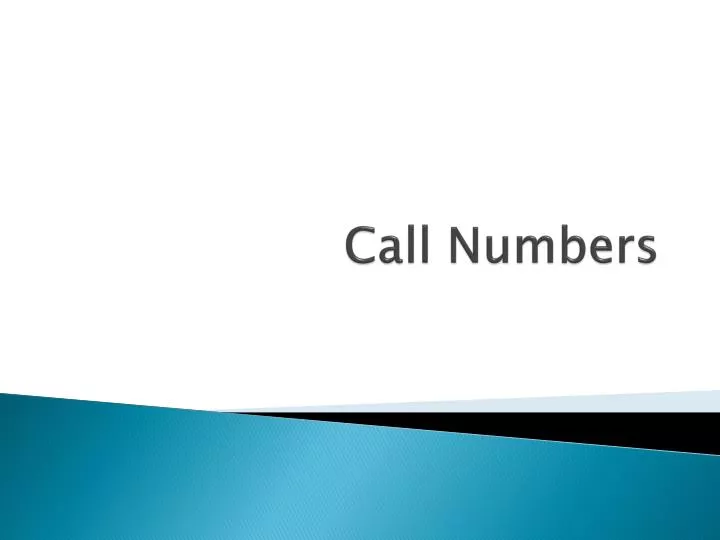 call numbers