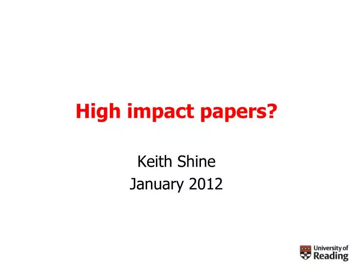 high impact papers