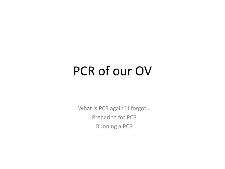pcr of our ov