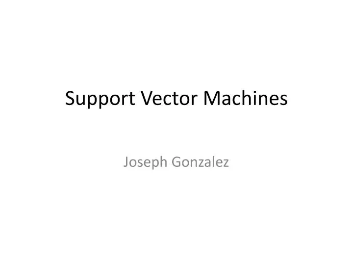 support vector machines