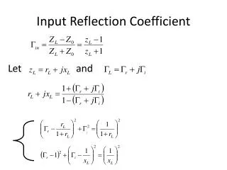 Input Reflection Coefficient