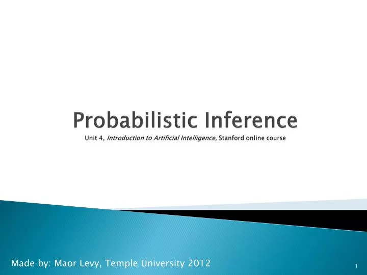 probabilistic inference unit 4 introduction to artificial intelligence stanford online course