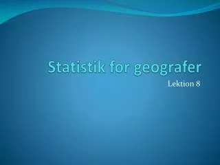 statistik for geografer