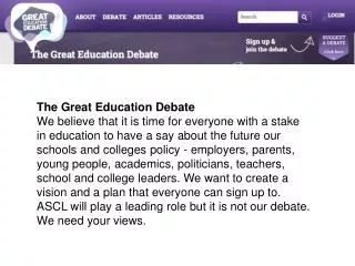 The Great Education Debate