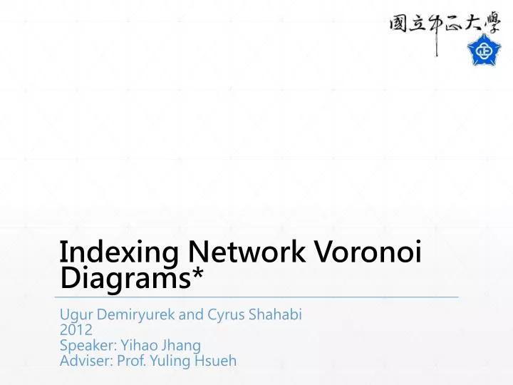 indexing network voronoi diagrams