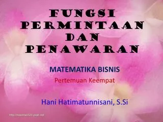 fungsi permintaan dan penawaran