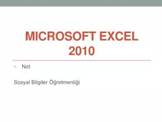 microsoft excel 2010