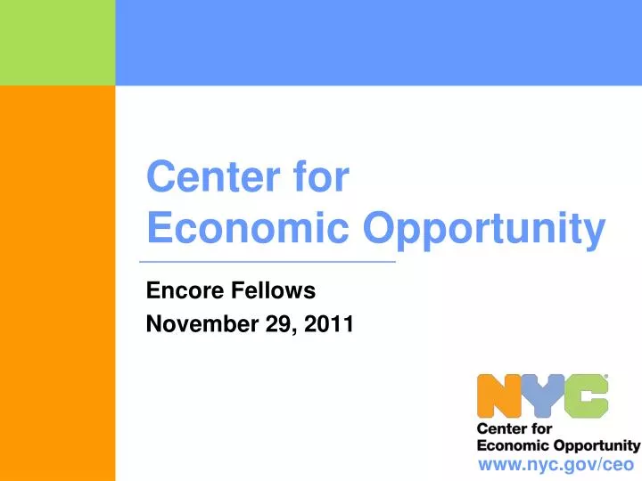 center for economic opportunity