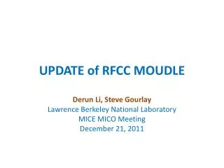 UPDATE of RFCC MOUDLE
