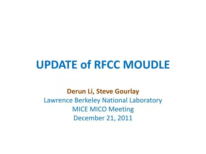 update of rfcc moudle