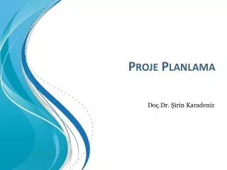 proje planlama