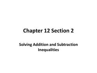 Chapter 12 Section 2