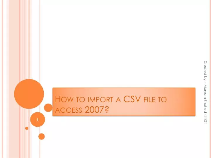 how to import a csv file to access 2007