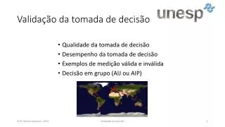 valida o da tomada de decis o