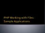 PHP Working with Files: Sample Applications
