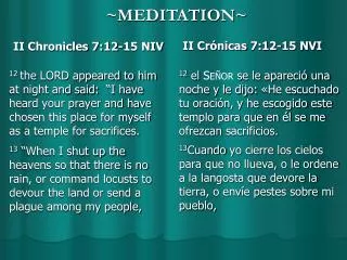 II Chronicles 7:12-15 NIV