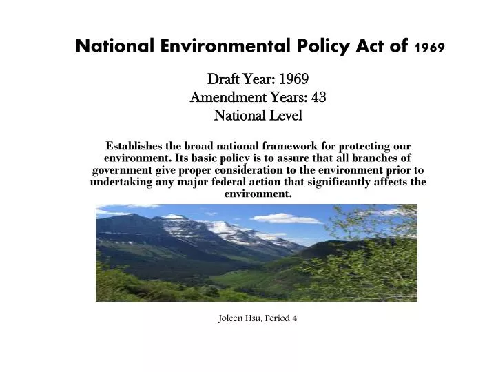 national environmental policy act of 1969