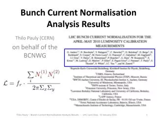 Bunch Current Normalisation Analysis Results