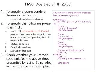 HW6: Due Dec 21 th 23:59