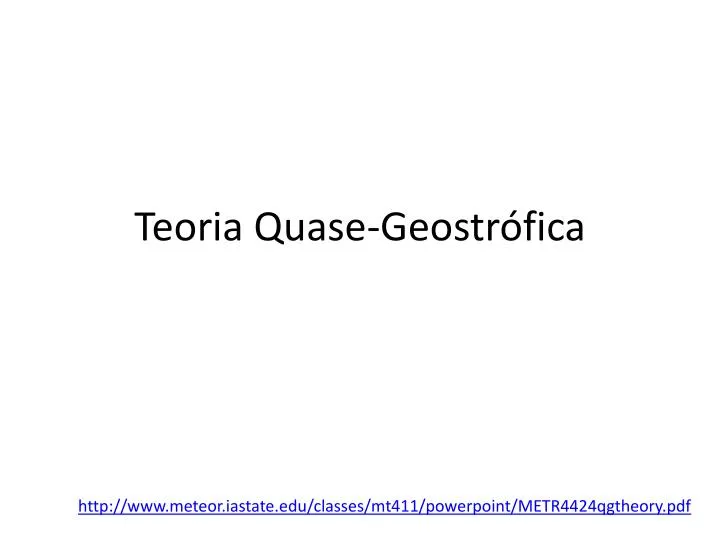 teoria quase geostr fica