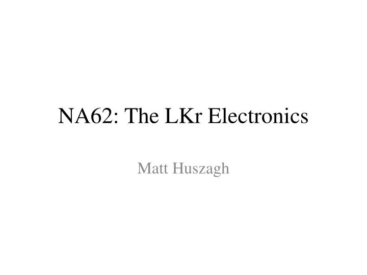 na62 the lkr electronics