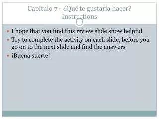 cap tulo 7 qu te gustar a hacer instructions