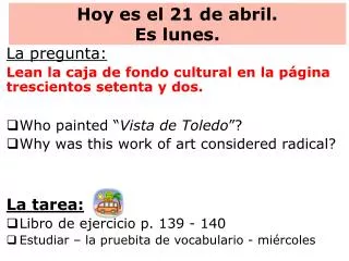 hoy es el 21 de abril es lunes