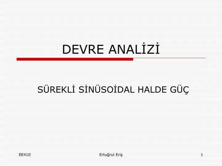 devre anal z