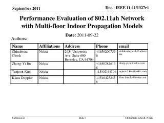 Performance Evaluation of 802.11ah Network with Multi-floor Indoor Propagation Models