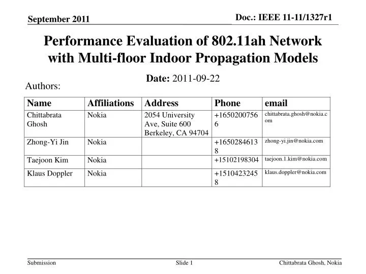 performance evaluation of 802 11ah network with multi floor indoor propagation models