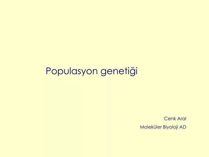 populasyon geneti i