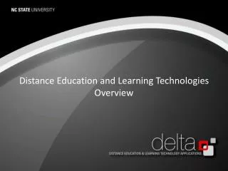 Distance Education and Learning Technologies Overview