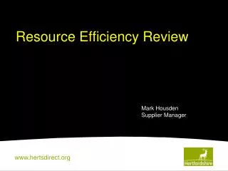 Resource Efficiency Review