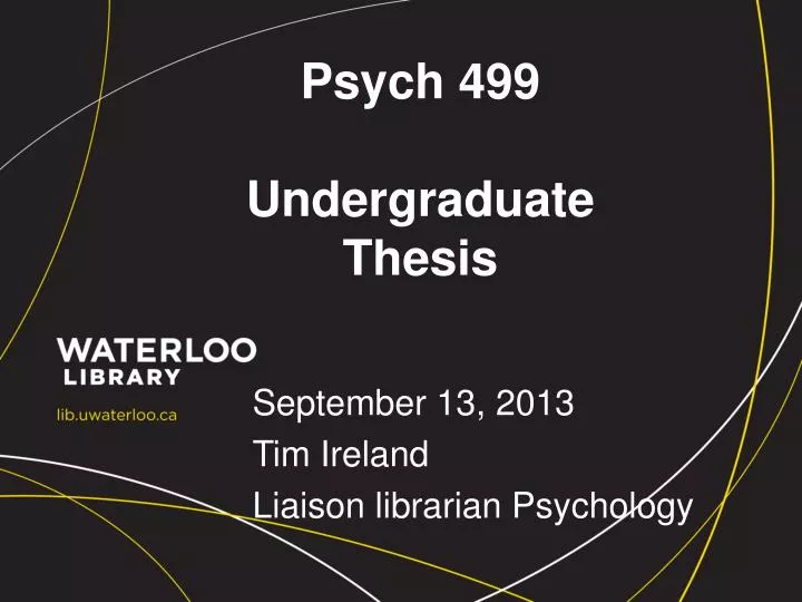 psych 499 undergraduate thesis