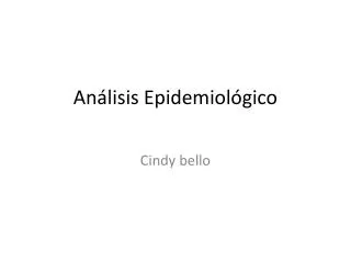 an lisis epidemiol gico