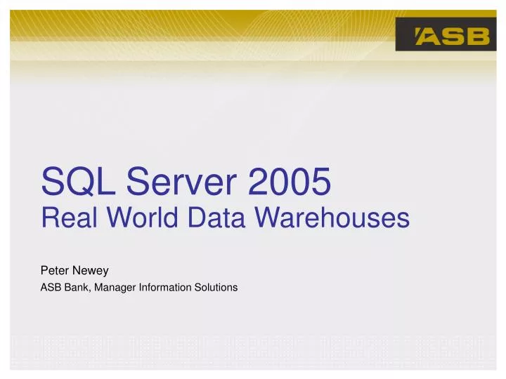 sql server 2005 real world data warehouses