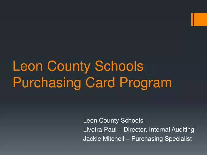 leon county schools purchasing card program