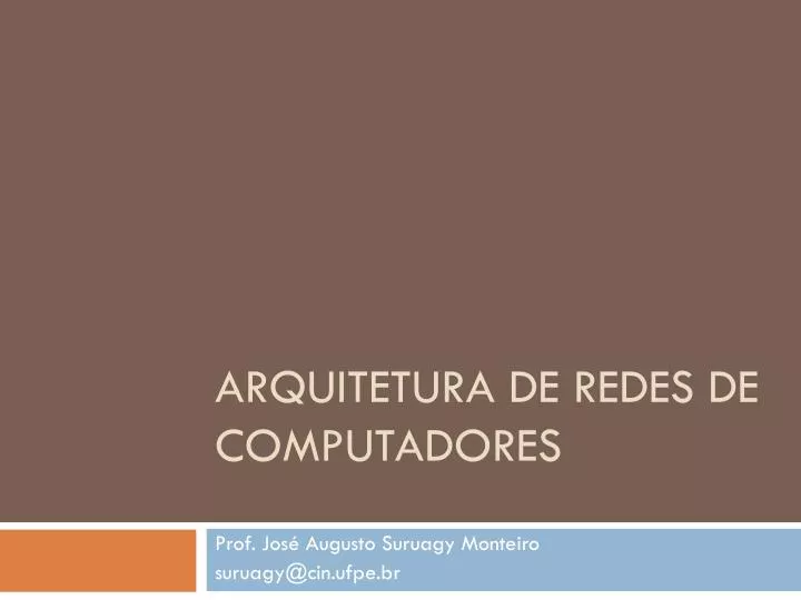 arquitetura de redes de computadores