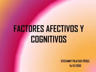 factores afectivos y cognitivos