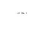 LIFE TABLE - slide 1