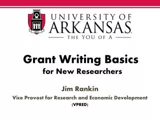 Jim Rankin Vice Provost for Research and Economic Development (VPRED)