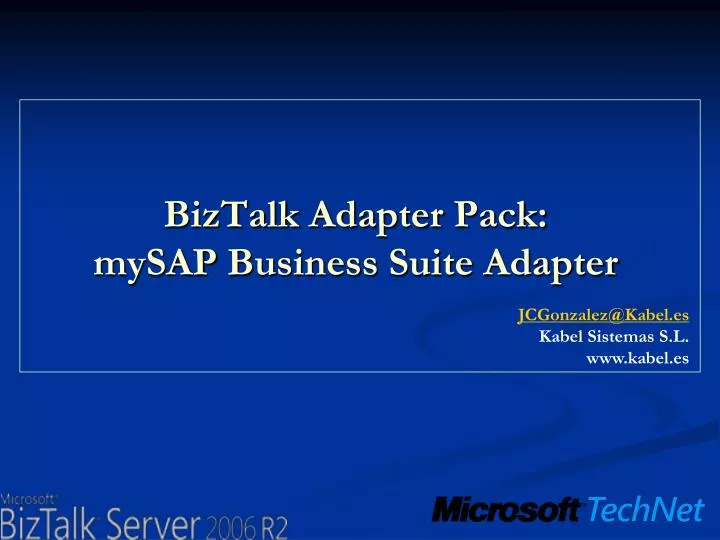 biztalk adapter pack mysap business suite adapter