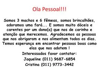 ola pessoal
