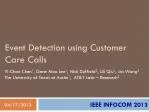 Event Detection using Customer Care Calls - slide 1