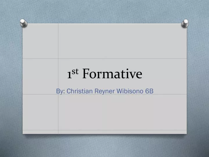 1 st formative