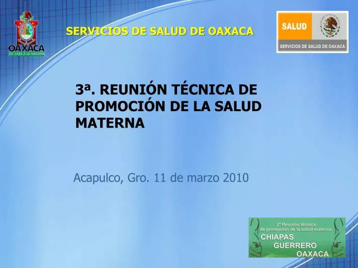 3 reuni n t cnica de promoci n de la salud materna