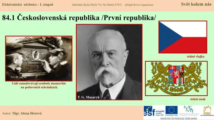 84 1 eskoslovensk republika prvn republika
