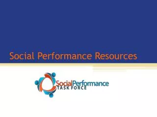 Social Performance Resources