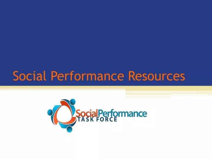 social performance resources